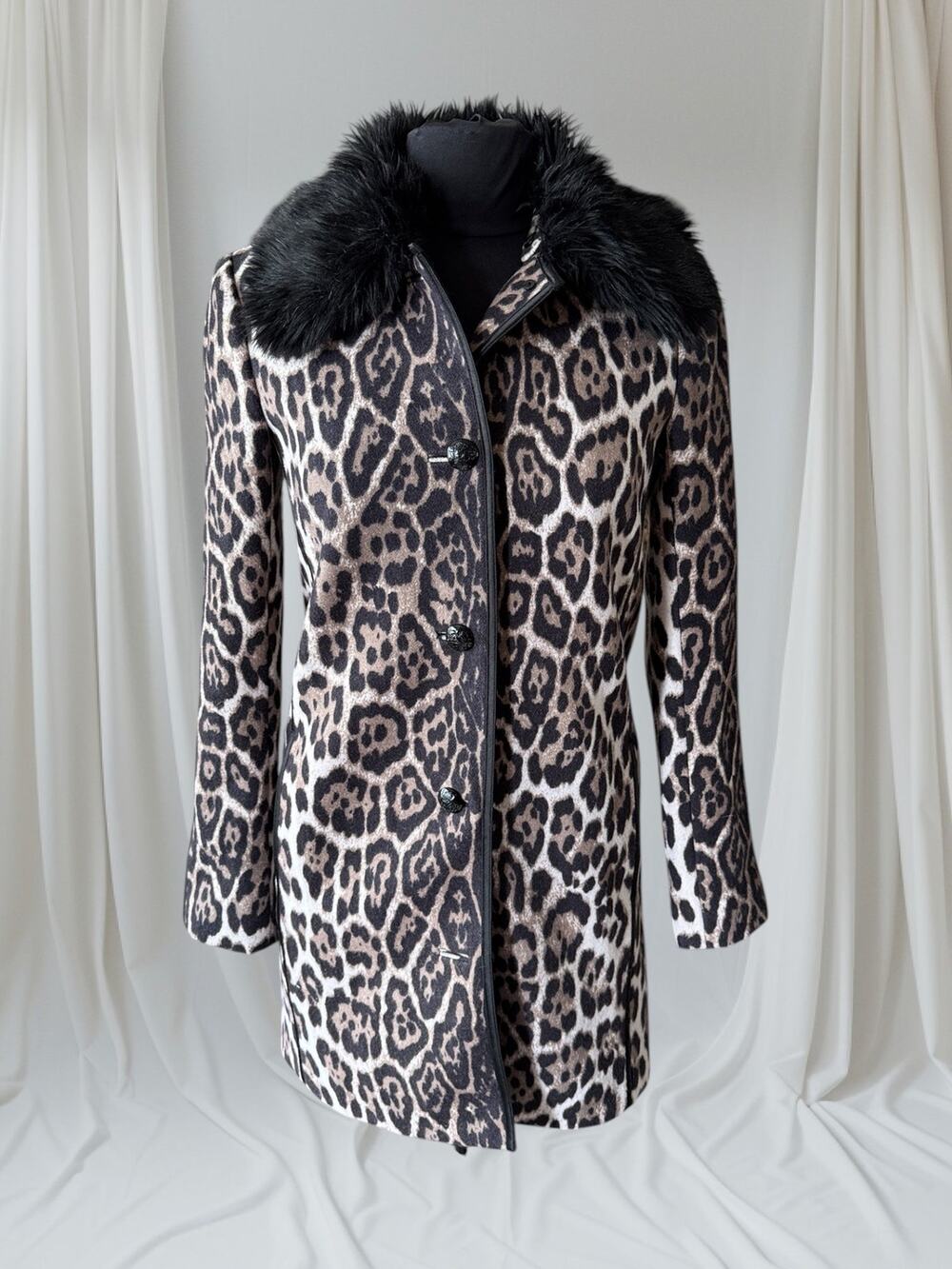 Leopard Print Statement Coat, XS